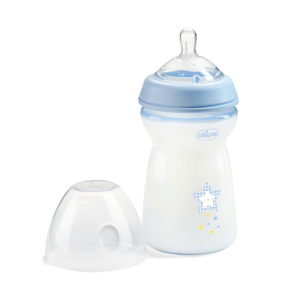 Chicco Natural Feeling Feeding Bottle 6M+ 330ml - Blue