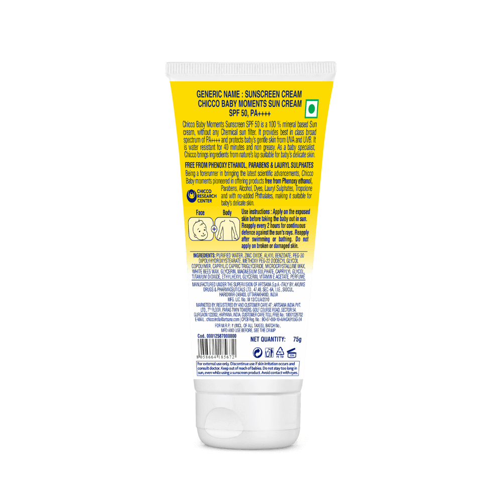Chicco Baby Moments Mineral Sun Cream SPF 50 75G
