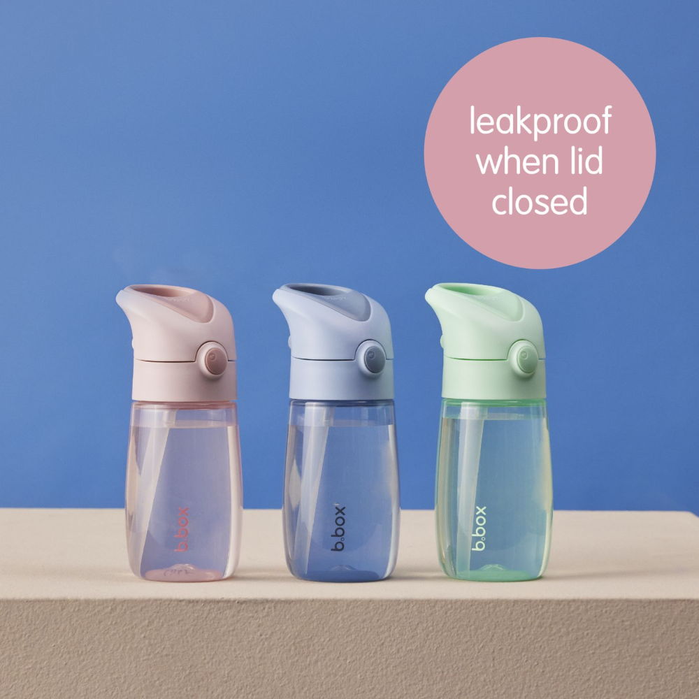 B.Box Straw Drink Bottle Junior 380mL- Leakproof & Easy Carry Bottle for Toddlers & Preschoolers - Free-Flowing