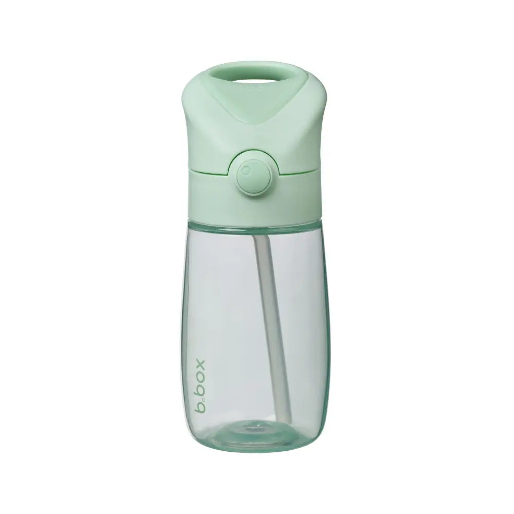 B.Box Straw Drink Bottle Junior 380mL Leakproof & Easy Carry Bottle for Toddlers & Preschoolers - Free-Flowing - Sparemint Green