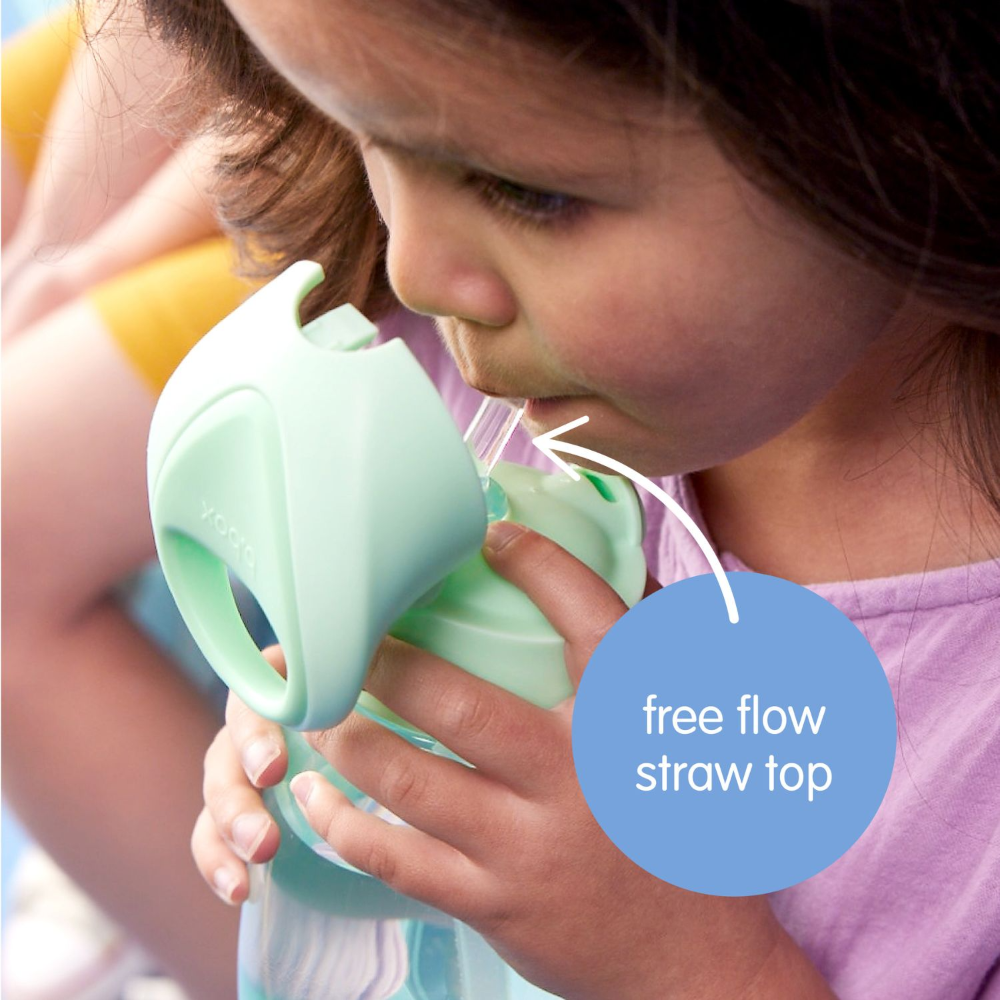 B.Box Straw Drink Bottle Junior 380mL- Leakproof & Easy Carry Bottle for Toddlers & Preschoolers - Free-Flowing