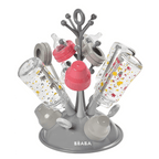 Beaba Baby Bottle Tree Drying Rack, Portable, Compact Drying Rack for 6 Bottles and Accessories with Removable Water Collection Tray, Space-Saving & Dishwasher Safe,  Easy to Fold, Suitable for Baby Bottles, Sipper Cups, and Baby Feeding Essentials