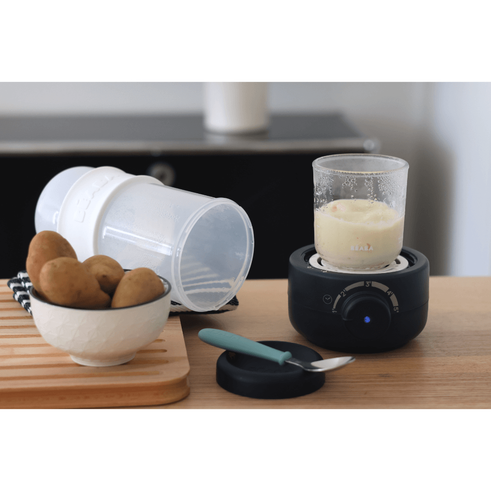 Beaba Baby Bottle Warmer, 3-in-1 Multifunctional, Ultra Fast, Portable, Travel Friendly, Reheats Milk, Baby Food, Compact Design , 0m+