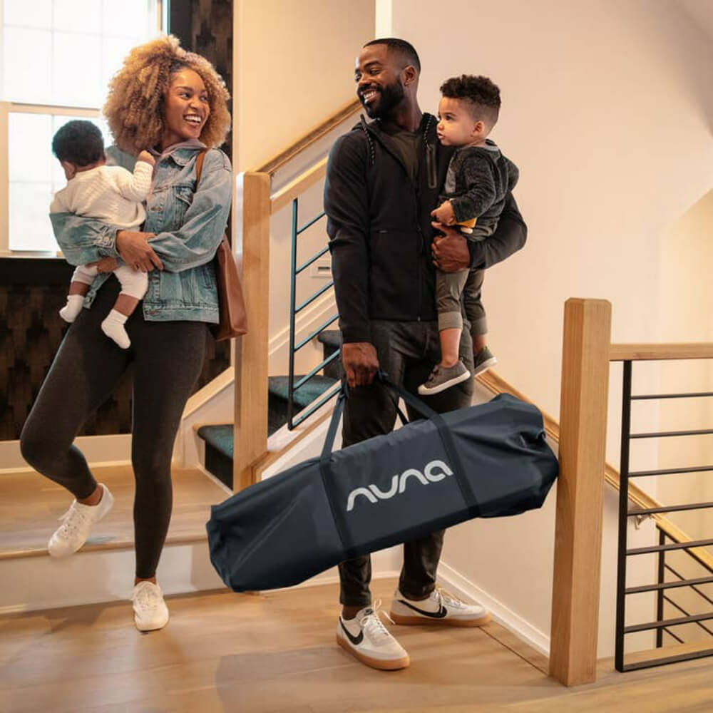 Nuna SENA Aire Travel Cot & Playard-With Triple-Layered Mesh Mattress-360 Degree Airflow-One Hand Fold-Light Weight & Portable-Includes Travel Bag-0 to 3Y - Frost