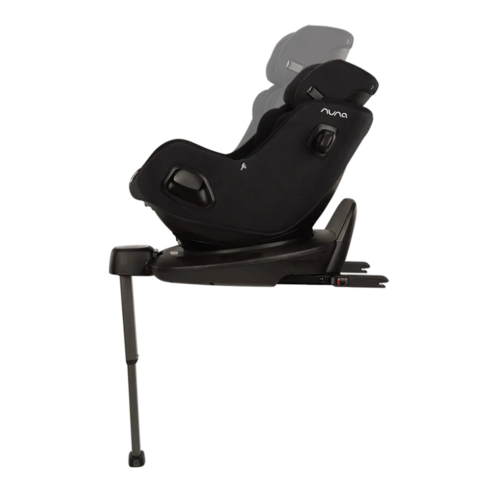 Nuna PRUU Aire Infant Car Seat|Convertible (Forward & Rear Facing)|360 Degrees Rotation with Base|Retractabe Sun Canopy|Moisture Absorbing Airy Mesh|5 Positions Recline In Both Mode|For 0 to 4Y|Upto 19 Kg - Caviar