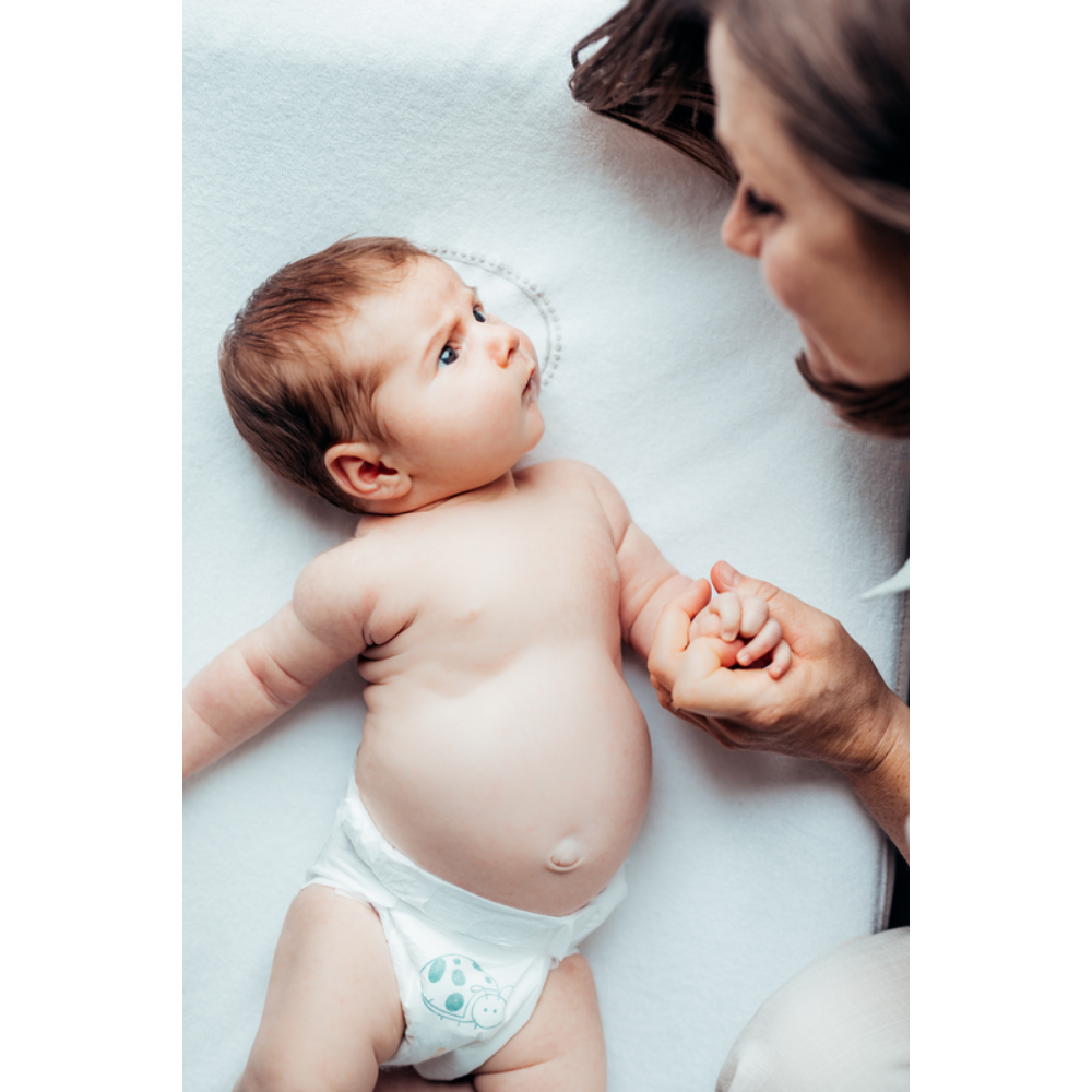 Bambo Nature Premium Baby Tape Diapers for New Born Baby, S Size (3-6 Kgs) - Super Absorbent, Breathable, Extra Soft, Dermatologically Tested, Hypoallergenic Nappies With A Wetness Indicator, 30 Count