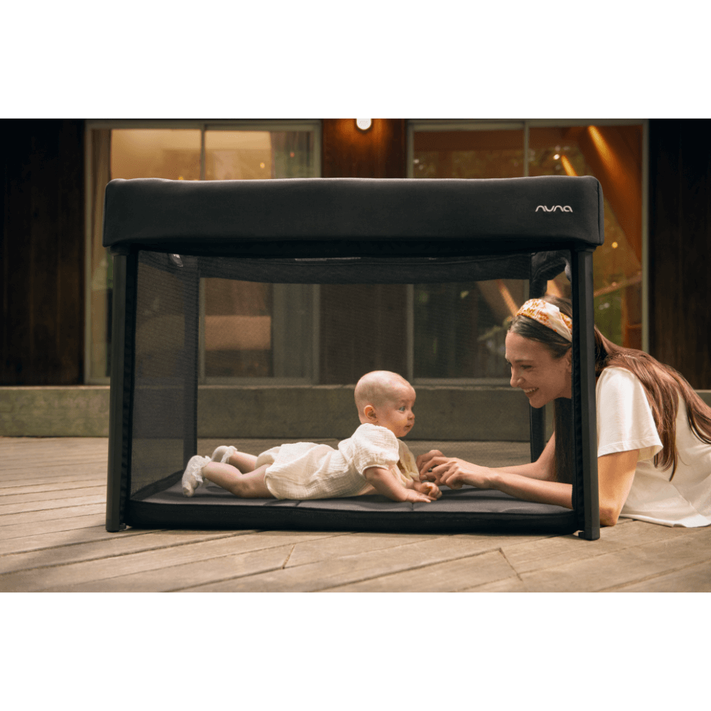 Nuna PAAL Playard & Travel Crib-Functions As A Bassinet-With Padded Edges For Extra Safety-With Removable Mattress & Two Adjustable Mattress Height-Compact Fold & Includes Travel Bag