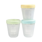 Beaba Silicone Storage Container - Ideal Airtight Container for Storing Baby Snacks and Meals, Stackable & Interlocking Design, Travel Friendly, 200ML, Set of 3