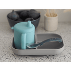 Beaba Silicone 3 Piece Learning Set – Suction Divided Plate, Silicone Learning Cup & 2nd Stage Spoon, Non-Slip, Unbreakable, Easy to Clean, BPA-Free Baby Feeding Set for Mess-Free Mealtime Essentials, 4M+