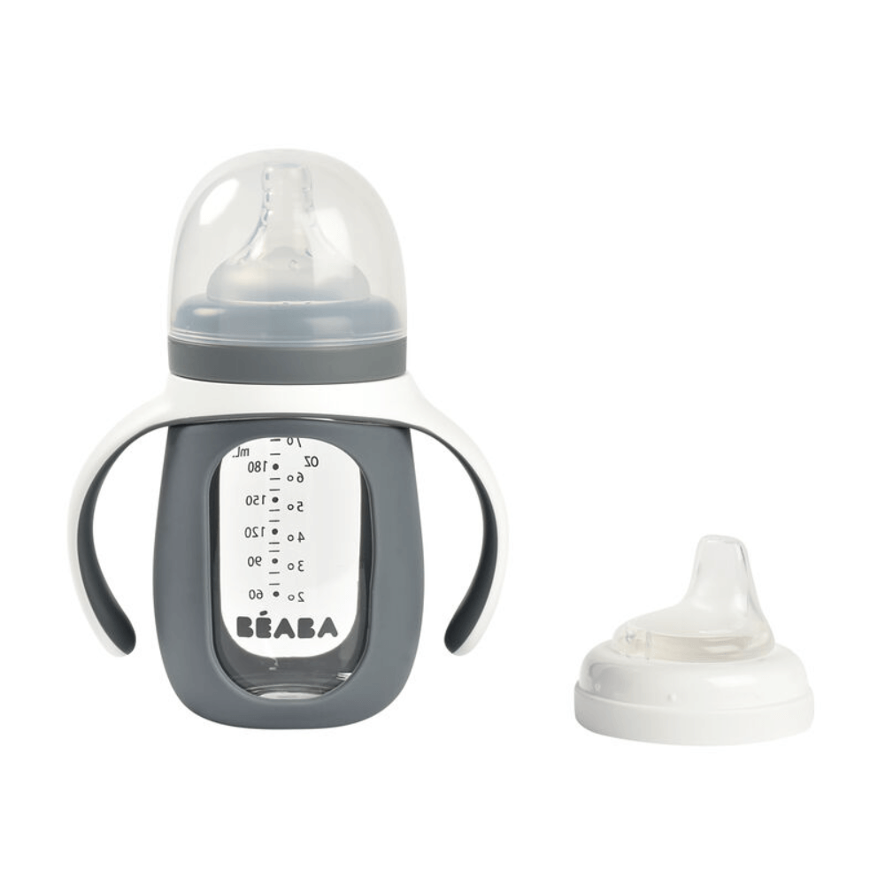 Beaba 2 in 1 Glass Bottle With Sleeve - 210 ml