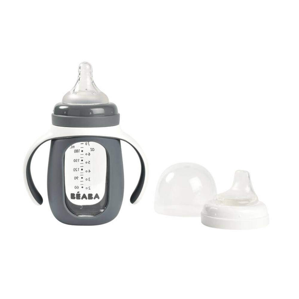 Beaba 2 in 1 Glass Bottle With Sleeve - 210 ml