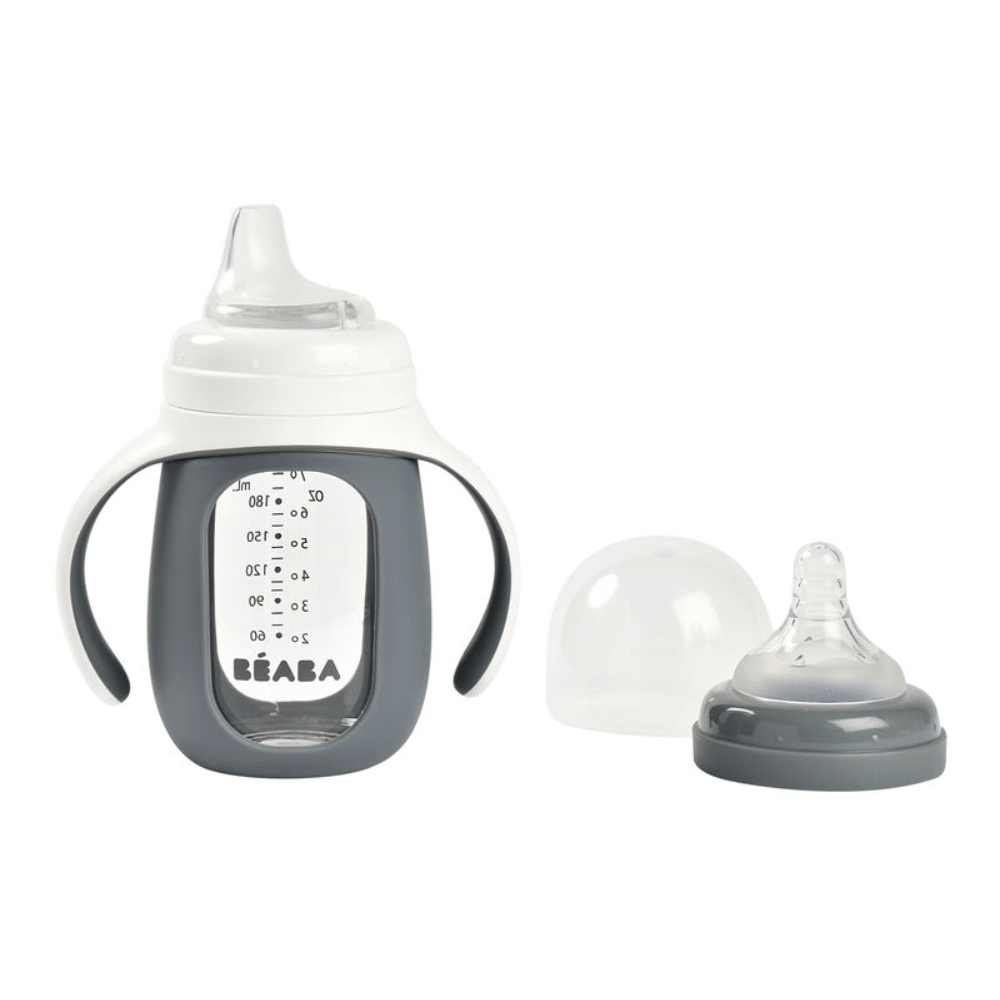 Beaba 2 in 1 Glass Bottle With Sleeve - 210 ml
