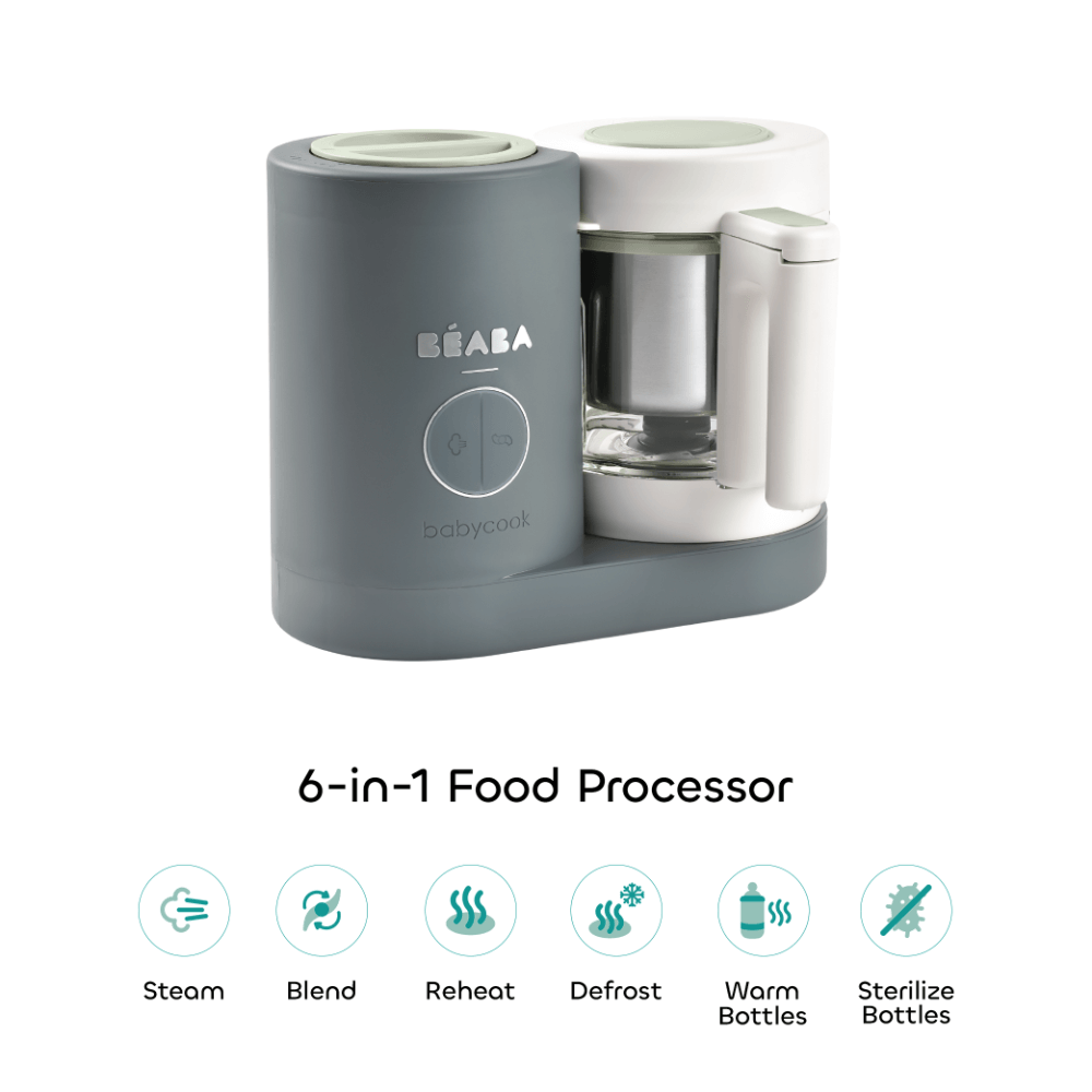 Beaba Babycook Neo-6 In 1 Baby Food Processor, Blender, Steamer, Cooker & Sterilizer, Portable Baby Food Cooker, Puree Maker and Warmer