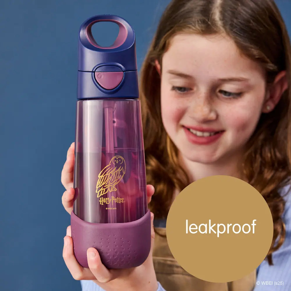 B.Box Warner Bros. Harry Potter Tritan Straw Water Bottle for Kids – 600ml, Durable & Spill-Proof, BPA-Free, Easy Grip Design – Multicolor