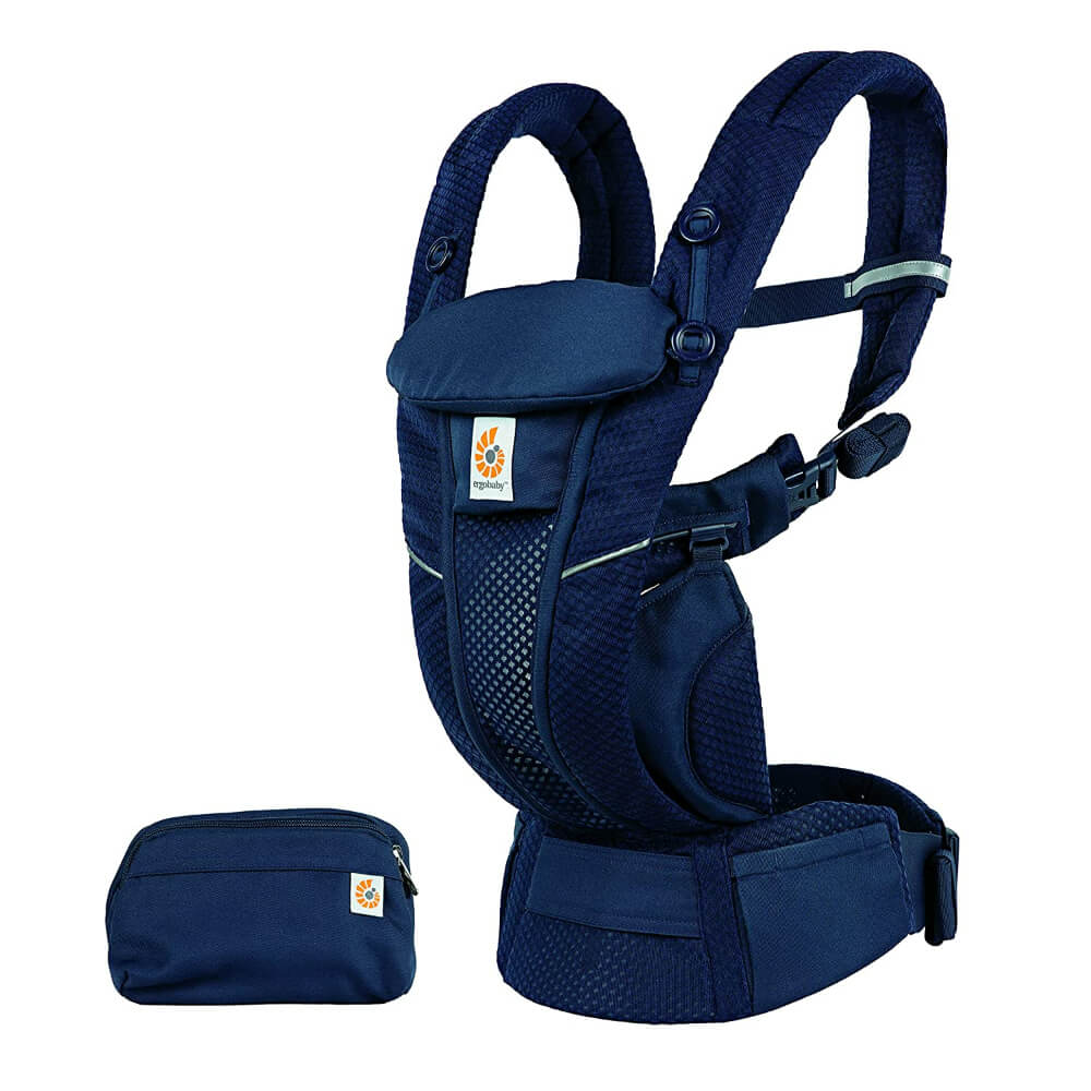 Ergobaby Omni Breeze Baby Carrier - Lightweight Newborn to Toddler Carrier with Breathable Soft Mesh, Enhanced Lumbar Support,  Adjustable Waistbelt & Cross Straps, Privacy Hood, 4 Carry Positions, 3-20Kgs, Birth - 4 Years