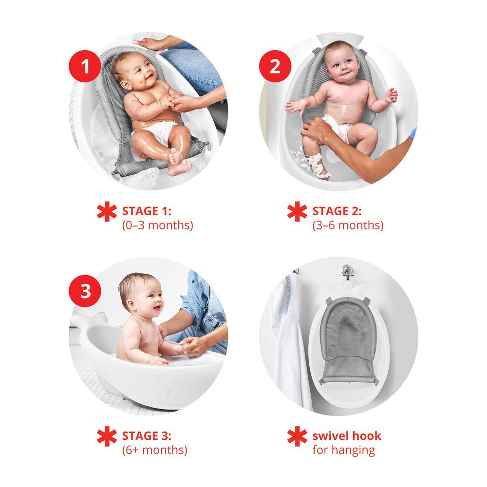 Skip Hop Moby Smart Sling Non Slip 3 Stage Bath Tub
