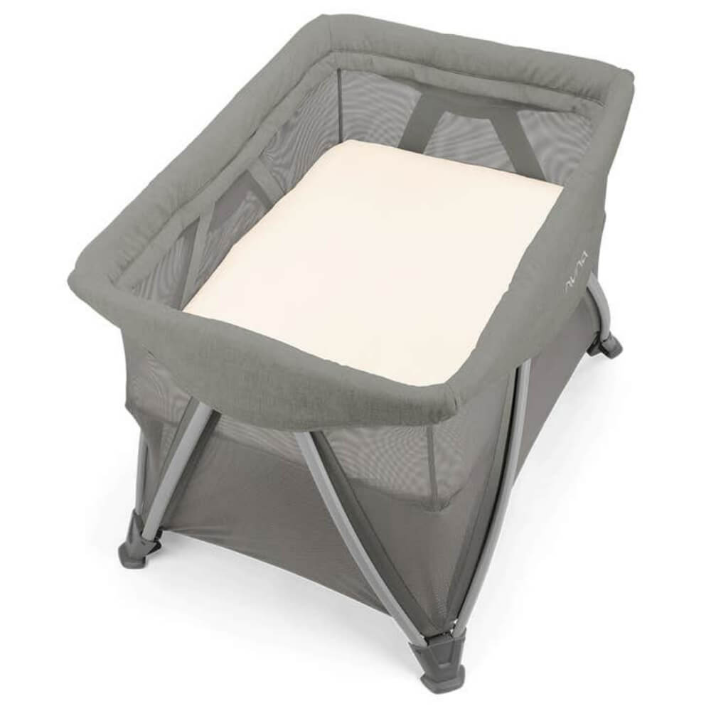 Nuna SENA Aire Travel Cot & Playard-With Triple-Layered Mesh Mattress-360 Degree Airflow-One Hand Fold-Light Weight & Portable-Includes Travel Bag-0 to 3Y - Frost
