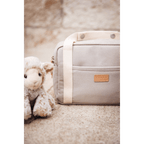 Beaba Mini Paris Baby Diaper Bag – Multifunctional Travel Baby Bag with 5L Capacity, Multi-Pocket Organizer with Stroller Clips, 100% Cotton, Ideal for Moms & Dads