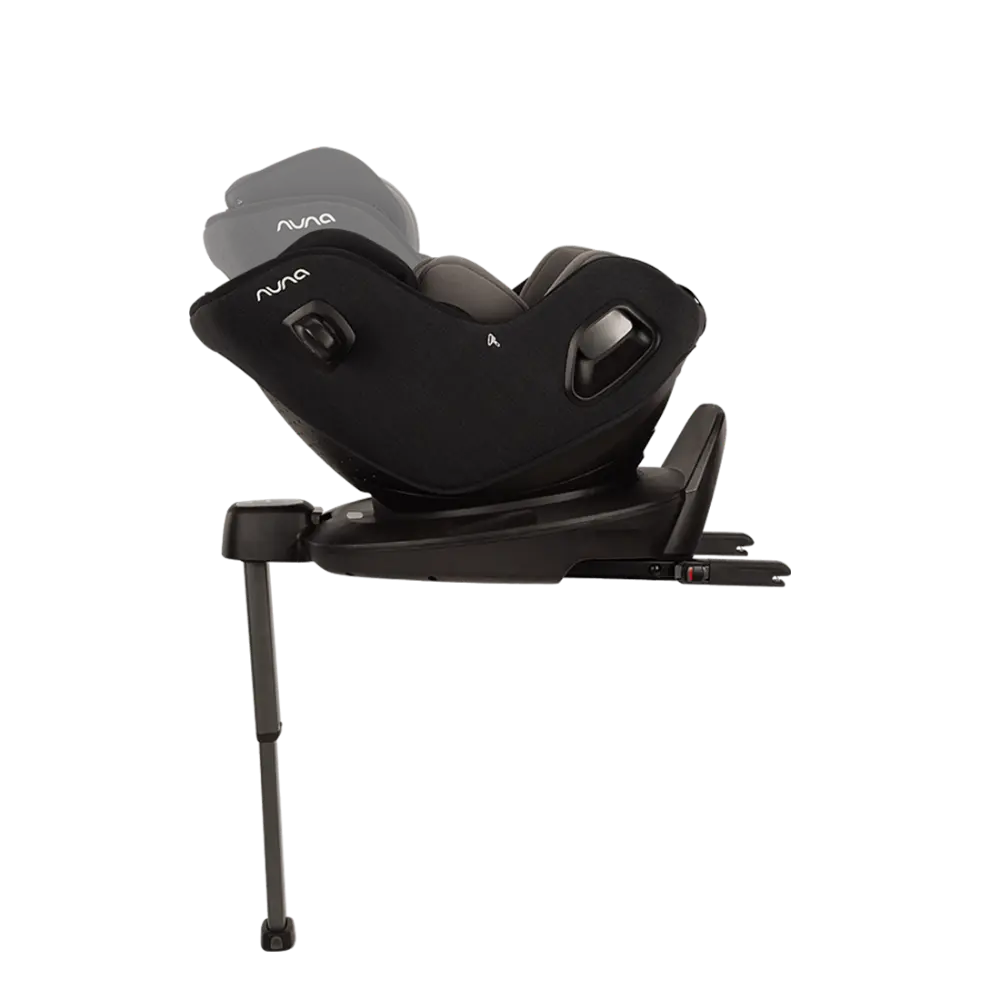 Nuna PRUU Aire Infant Car Seat|Convertible (Forward & Rear Facing)|360 Degrees Rotation with Base|Retractabe Sun Canopy|Moisture Absorbing Airy Mesh|5 Positions Recline In Both Mode|For 0 to 4Y|Upto 19 Kg - Caviar