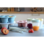 Beaba Silicone Storage Container - Ideal Airtight Container for Storing Baby Snacks and Meals, Stackable & Interlocking Design, Travel Friendly, 200ML, Set of 3