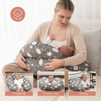 Momcozy Maternity Accessory Adjustable Nursing Pillow - Grey & White