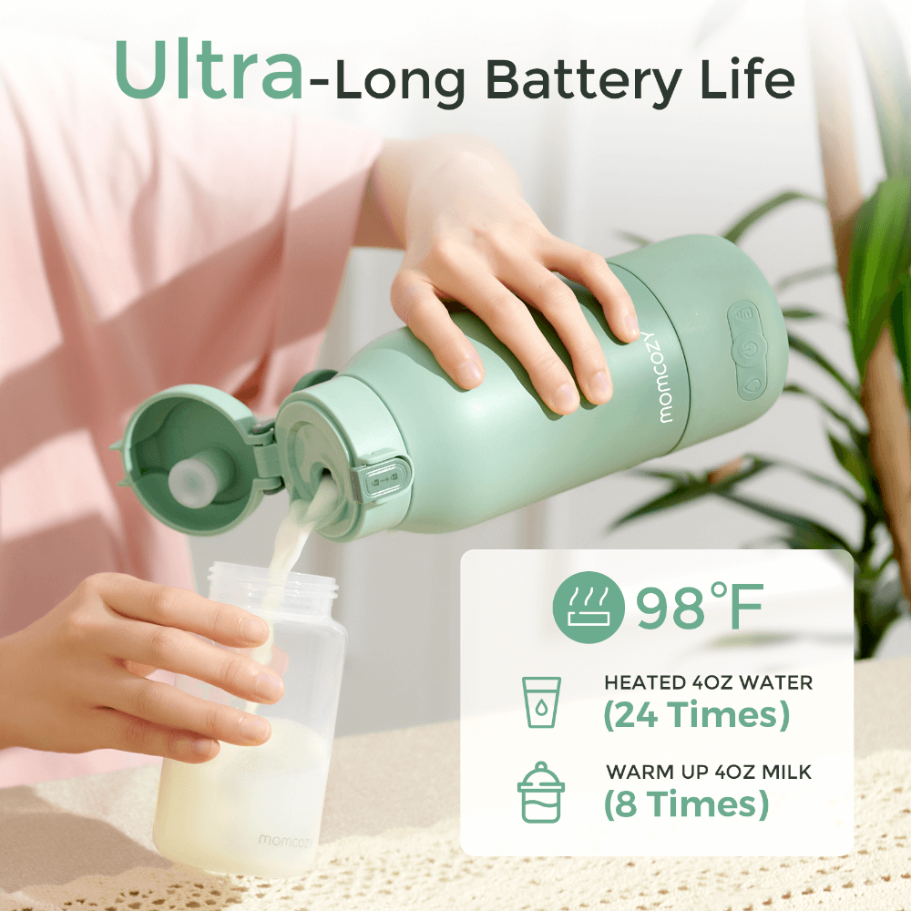 Momcozy Superfast Portable Breast Milk & Water Warmer – Fast Heating, Rechargeable & Travel-Friendly - Green