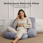 Momcozy Maternity Accessory G Shaped Cooling Fabric Pregnancy Pillow Grey