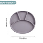 BiBaDo Silicone Suction Plate for Baby, Divider Plate for Self Baby Feeding