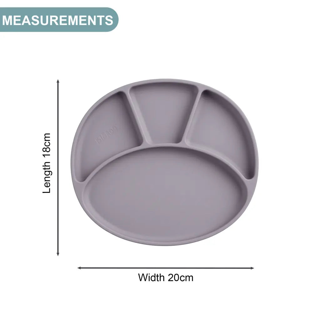 BiBaDo Silicone Suction Plate for Baby, Divider Plate for Self Baby Feeding