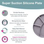 BiBaDo Silicone Suction Plate for Baby, Divider Plate for Self Baby Feeding