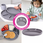BiBaDo Silicone Suction Plate for Baby, Divider Plate for Self Baby Feeding