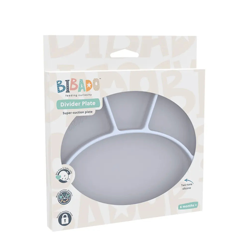 BiBaDo Silicone Suction Plate for Baby, Divider Plate for Self Baby Feeding