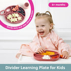 BiBaDo Silicone Suction Plate for Baby, Divider Plate for Self Baby Feeding