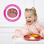 BiBaDo Silicone Suction Plate for Baby, Divider Plate for Self Baby Feeding