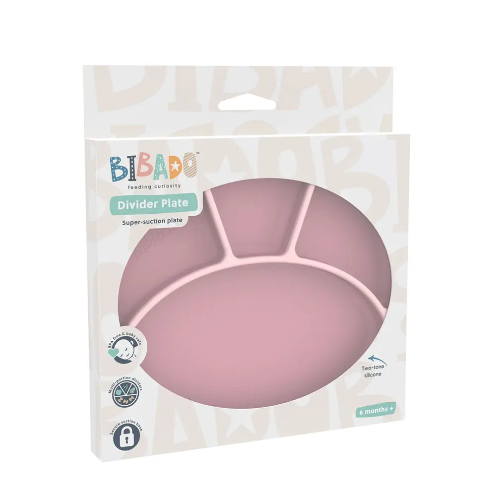 BiBaDo Silicone Suction Plate for Baby, Divider Plate for Self Baby Feeding