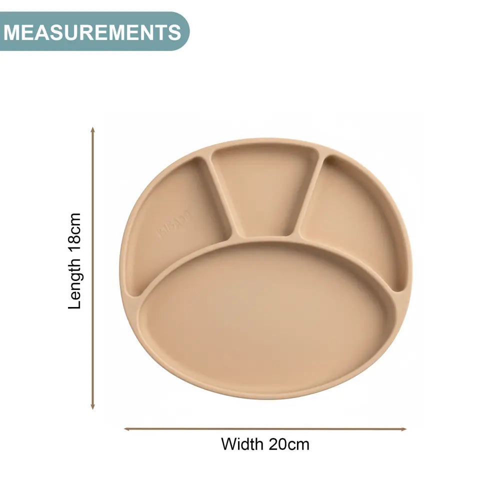 BiBaDo Silicone Suction Plate for Baby, Divider Plate for Self Baby Feeding