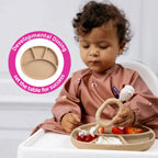 BiBaDo Silicone Suction Plate for Baby, Divider Plate for Self Baby Feeding