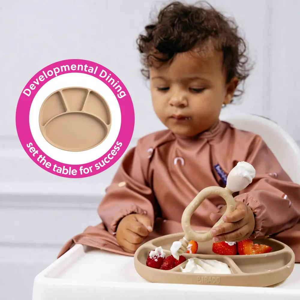 BiBaDo Silicone Suction Plate for Baby, Divider Plate for Self Baby Feeding