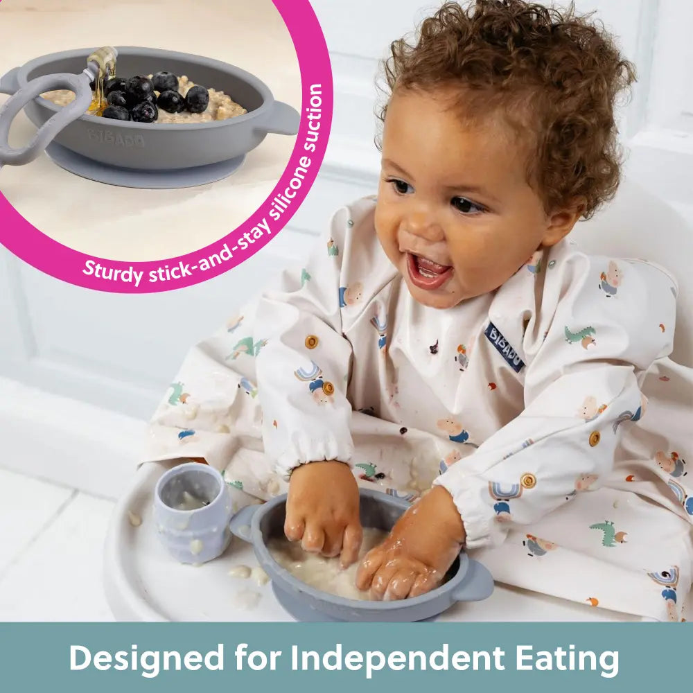 BiBaDo Silicone Suction Bowl – Non-Slip, Easy Scoop Oval Shape Feeding Bowl for Baby– BPA Free