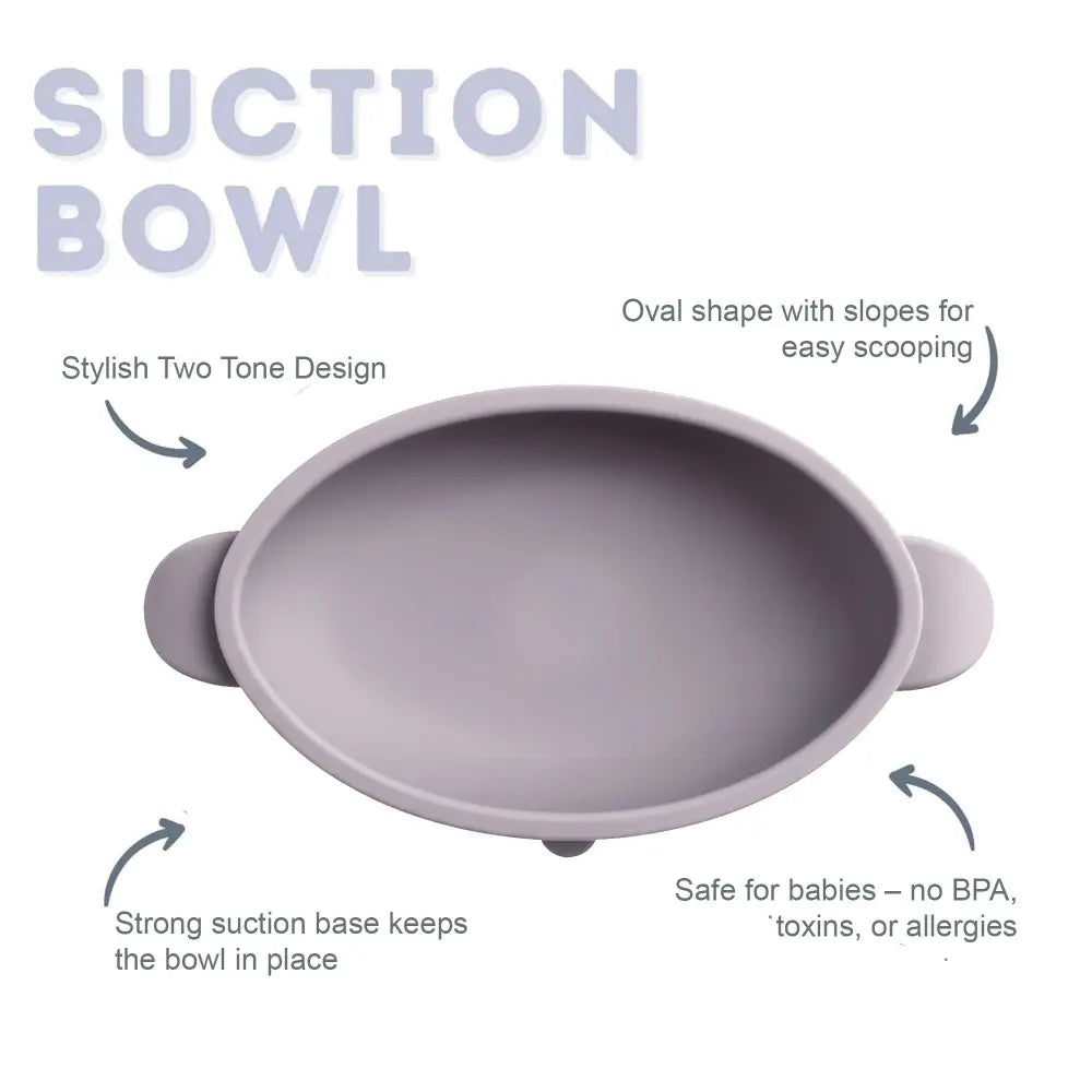 BiBaDo Silicone Suction Bowl – Non-Slip, Easy Scoop Oval Shape Feeding Bowl for Baby– BPA Free