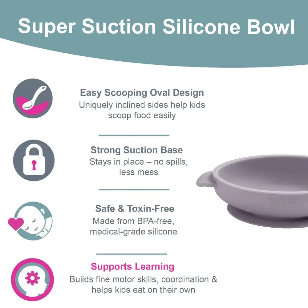 BiBaDo Silicone Suction Bowl – Non-Slip, Easy Scoop Oval Shape Feeding Bowl for Baby– BPA Free