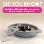 BiBaDo Silicone Suction Bowl – Non-Slip, Easy Scoop Oval Shape Feeding Bowl for Baby– BPA Free