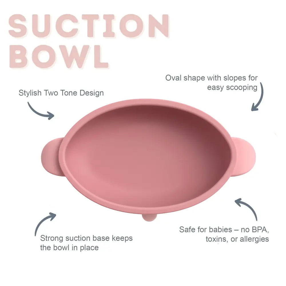 BiBaDo Silicone Suction Bowl – Non-Slip, Easy Scoop Oval Shape Feeding Bowl for Baby– BPA Free