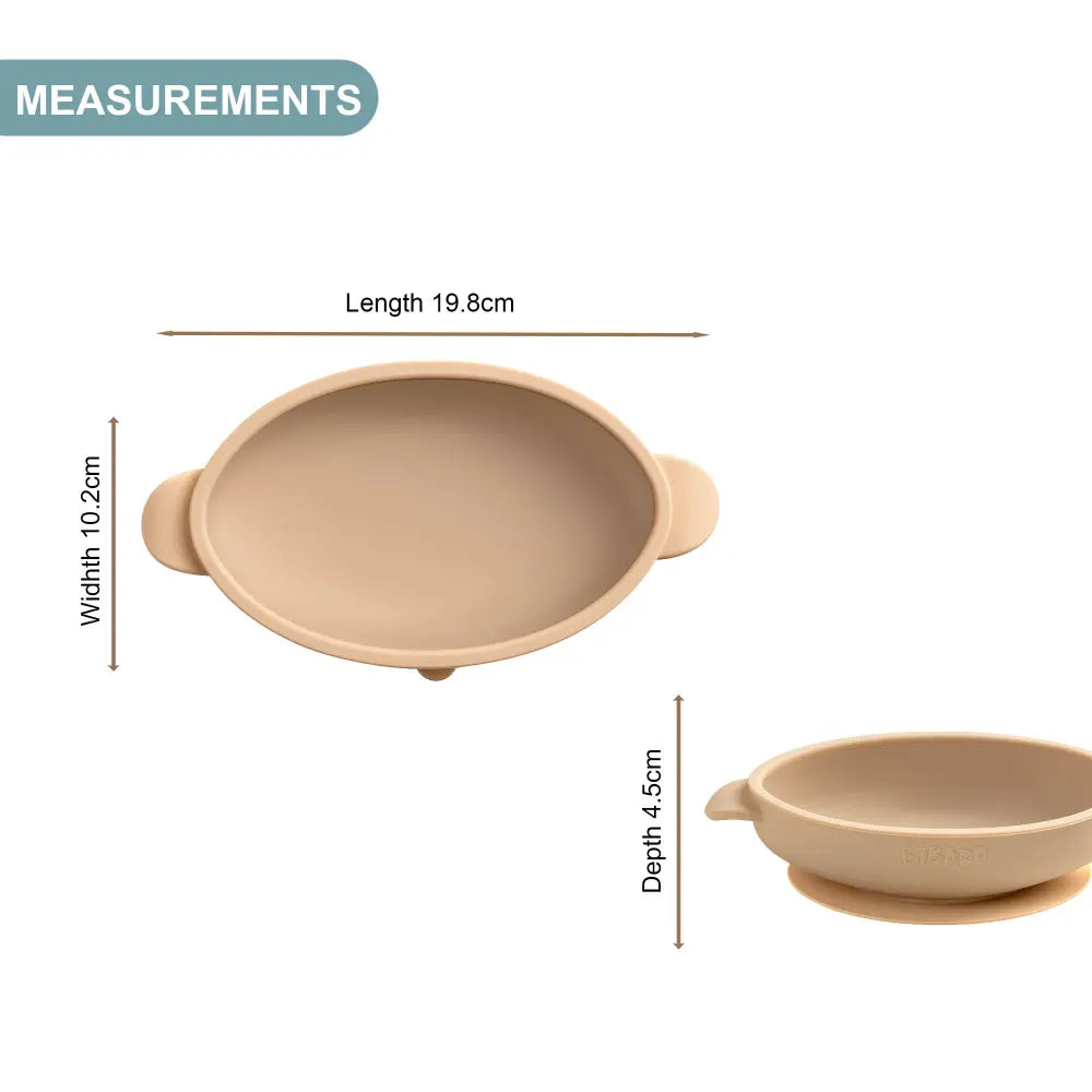 BiBaDo Silicone Suction Bowl – Non-Slip, Easy Scoop Oval Shape Feeding Bowl for Baby– BPA Free