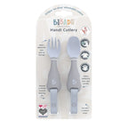 BiBaDo Handi Cutlery Set for Baby - Easy-Grip Spoon & Fork with Attachable Straps