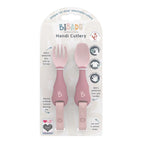 BiBaDo Handi Cutlery Set for Baby - Easy-Grip Spoon & Fork with Attachable Straps
