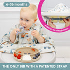 Bibado Stain & Water Proof Short Sleeve Coverall Shirt Weaning Bib Little Loader - Grey - For Infants