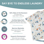Bibado Stain & Water Proof Short Sleeve Coverall Shirt Weaning Bib Little Loader - Grey - For Infants