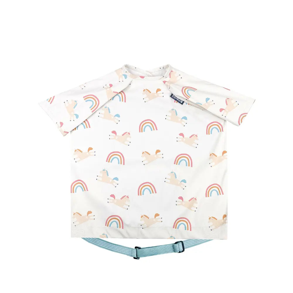 Bibado Stain & Water Proof Short Sleeve Coverall Shirt Weaning Bib Fairytale Foodies - White - For Infants