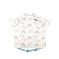 Bibado Stain & Water Proof Short Sleeve Coverall Shirt Weaning Bib Fairytale Foodies - White - For Infants